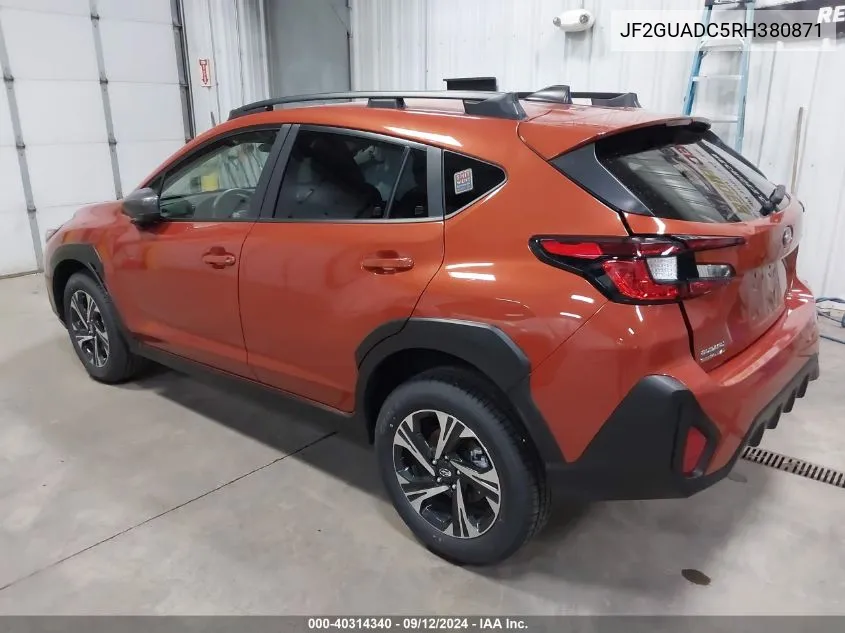 2024 Subaru Crosstrek Premium VIN: JF2GUADC5RH380871 Lot: 40314340