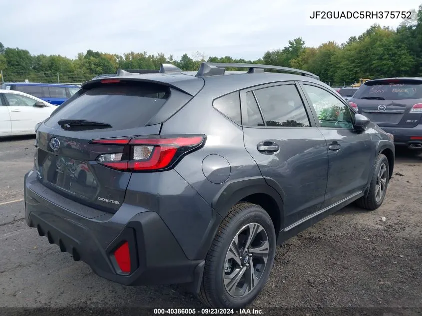 2024 Subaru Crosstrek Premium VIN: JF2GUADC5RH375752 Lot: 40386005