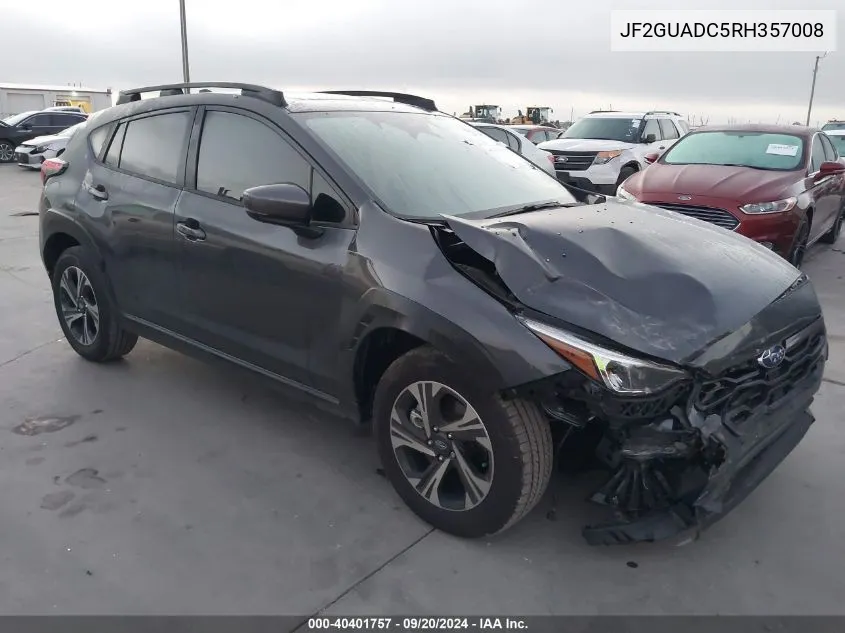 2024 Subaru Crosstrek Premium VIN: JF2GUADC5RH357008 Lot: 40401757