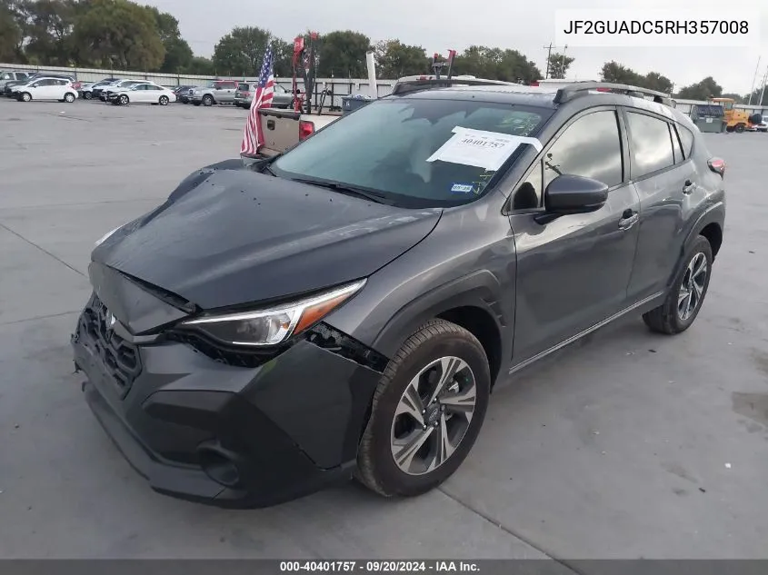 2024 Subaru Crosstrek Premium VIN: JF2GUADC5RH357008 Lot: 40401757