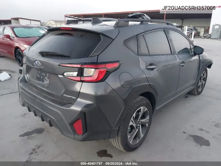 2024 Subaru Crosstrek Premium VIN: JF2GUADC5RH357008 Lot: 40401757