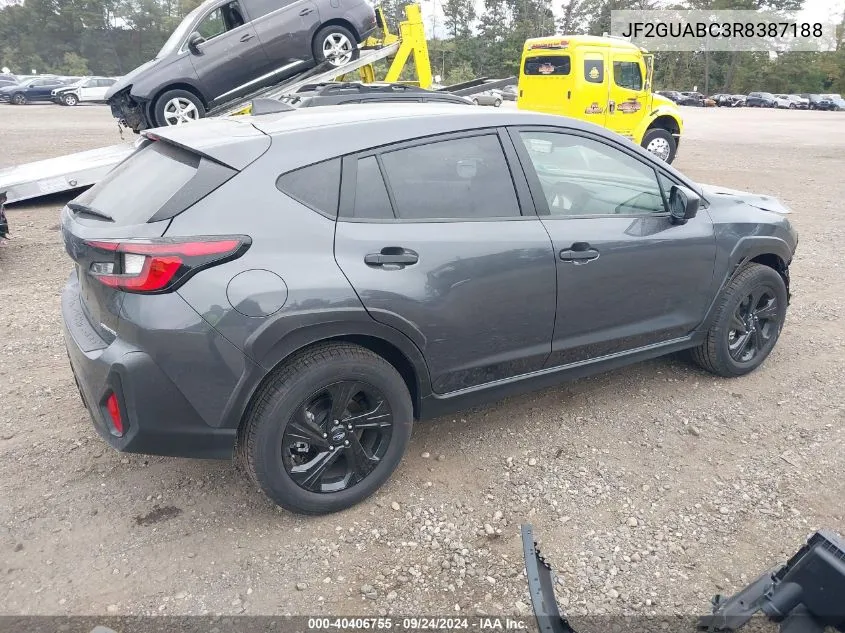 2024 Subaru Crosstrek VIN: JF2GUABC3R8387188 Lot: 40406755