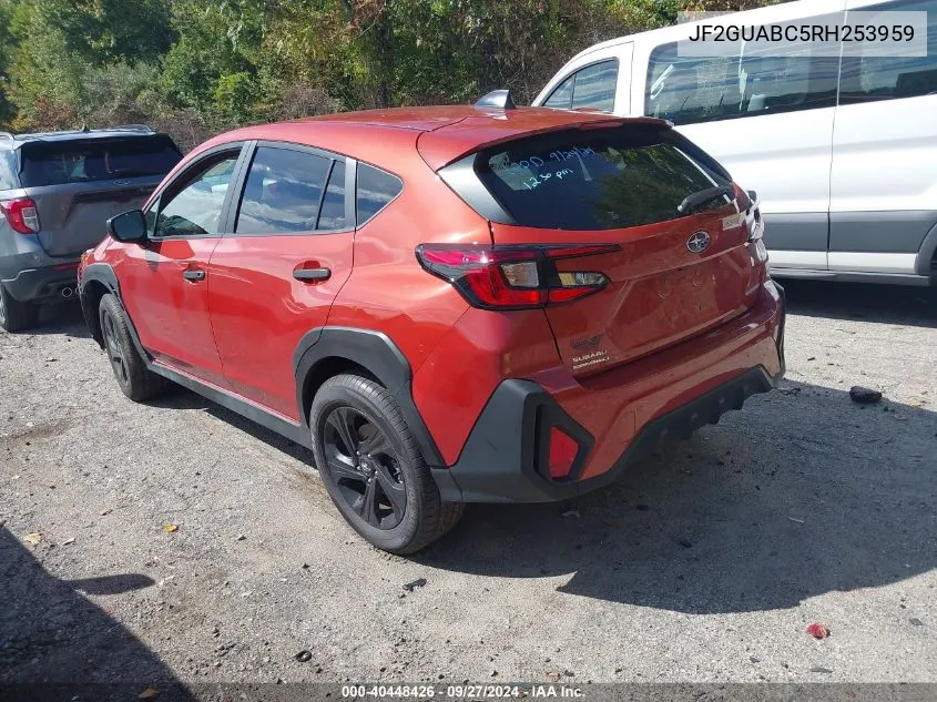 2024 Subaru Crosstrek VIN: JF2GUABC5RH253959 Lot: 40448426