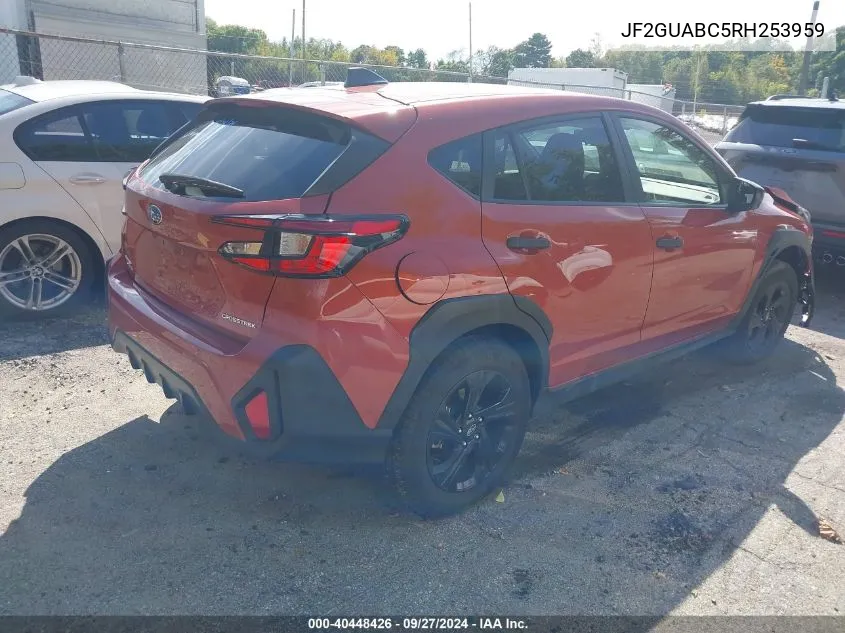 2024 Subaru Crosstrek VIN: JF2GUABC5RH253959 Lot: 40448426