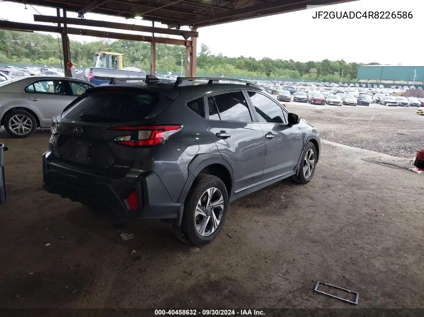 2024 Subaru Crosstrek Premium VIN: JF2GUADC4R8226586 Lot: 40458632