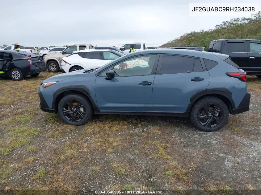 2024 Subaru Crosstrek Base (Cvt) VIN: JF2GUABC9RH234038 Lot: 40545995