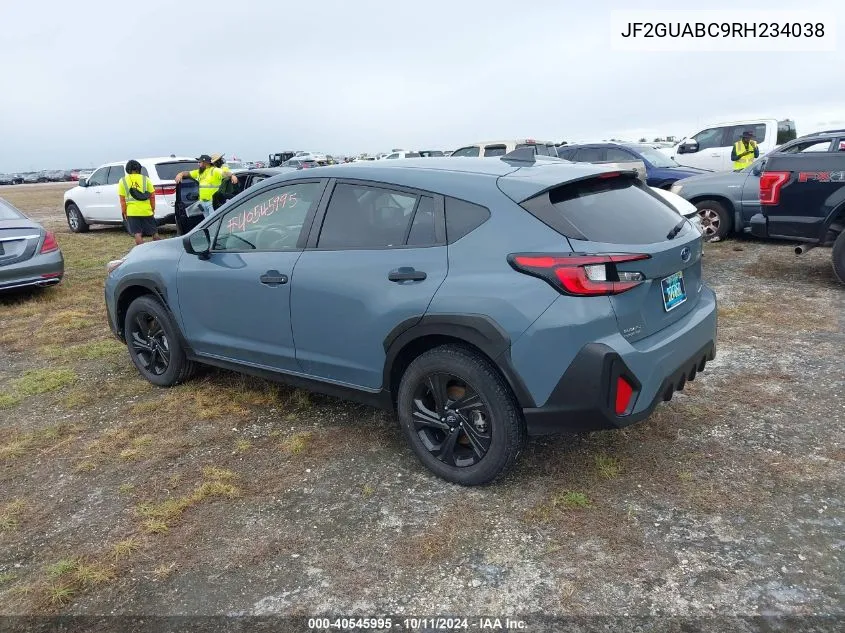 2024 Subaru Crosstrek Base (Cvt) VIN: JF2GUABC9RH234038 Lot: 40545995