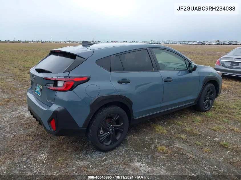 2024 Subaru Crosstrek Base (Cvt) VIN: JF2GUABC9RH234038 Lot: 40545995