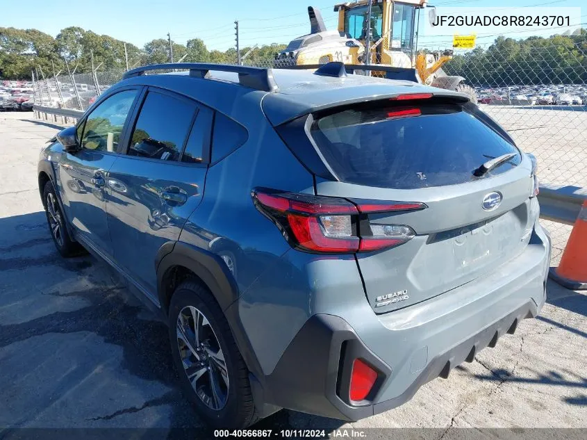 2024 Subaru Crosstrek Premium VIN: JF2GUADC8R8243701 Lot: 40566867