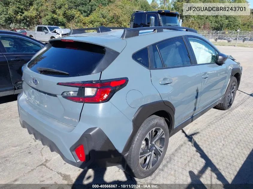 2024 Subaru Crosstrek Premium VIN: JF2GUADC8R8243701 Lot: 40566867