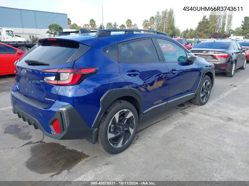 2024 Subaru Crosstrek Limited VIN: 4S4GUHM66R3743611 Lot: 40575531