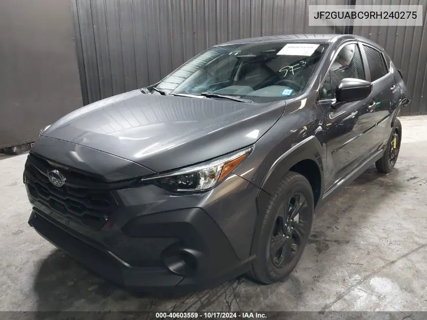 2024 Subaru Crosstrek VIN: JF2GUABC9RH240275 Lot: 40603559