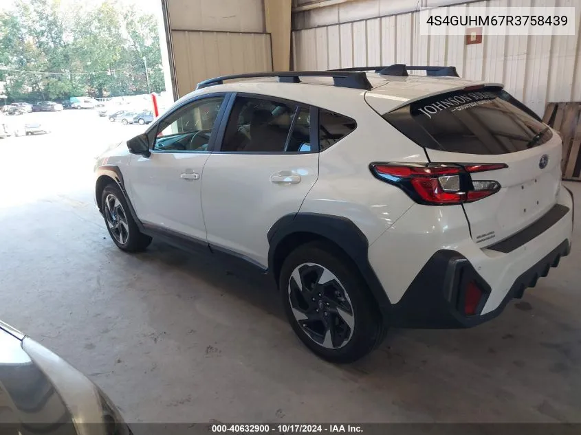 2024 Subaru Crosstrek Limited VIN: 4S4GUHM67R3758439 Lot: 40632900