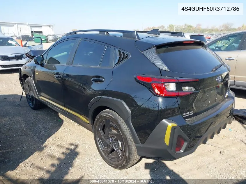 2024 Subaru Crosstrek Sport VIN: 4S4GUHF60R3712786 Lot: 40641370