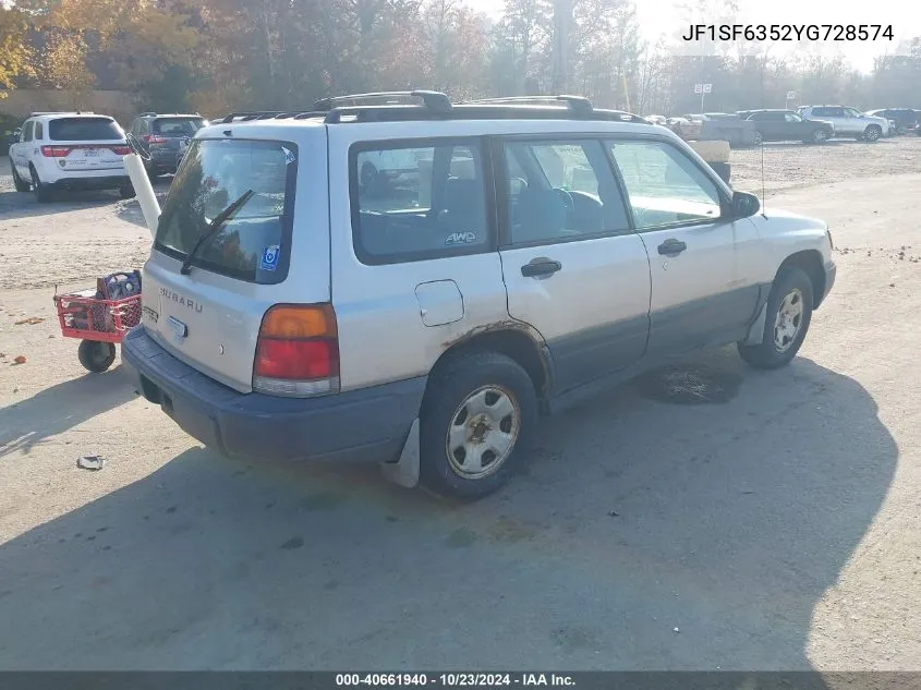 2000 Subaru Forester L VIN: JF1SF6352YG728574 Lot: 40661940