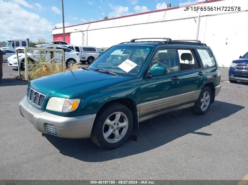 2001 Subaru Forester S VIN: JF1SF65561H722578 Lot: 40197159