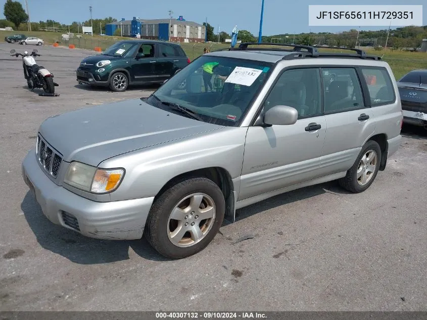 2001 Subaru Forester S VIN: JF1SF65611H729351 Lot: 40307132