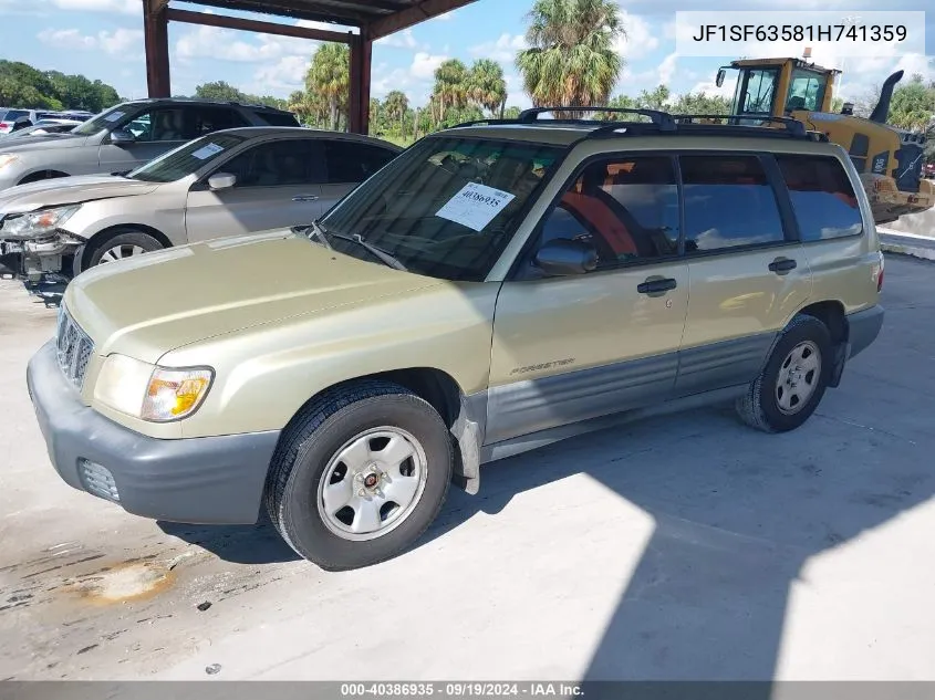 2001 Subaru Forester L VIN: JF1SF63581H741359 Lot: 40386935