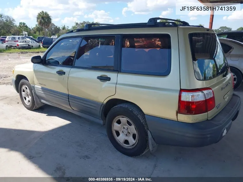 2001 Subaru Forester L VIN: JF1SF63581H741359 Lot: 40386935