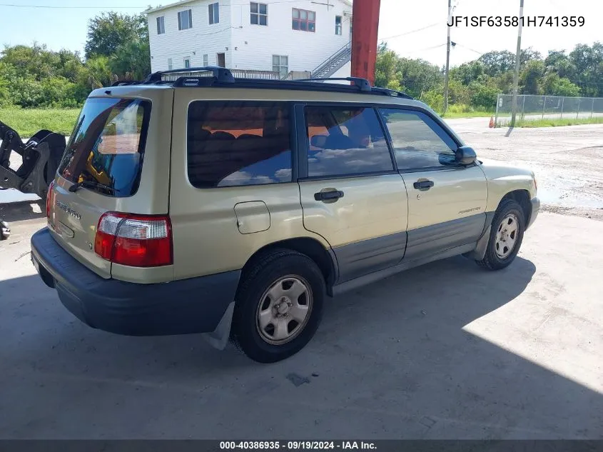 2001 Subaru Forester L VIN: JF1SF63581H741359 Lot: 40386935