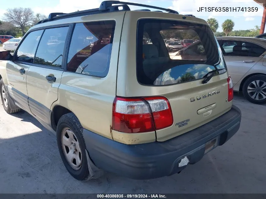 2001 Subaru Forester L VIN: JF1SF63581H741359 Lot: 40386935