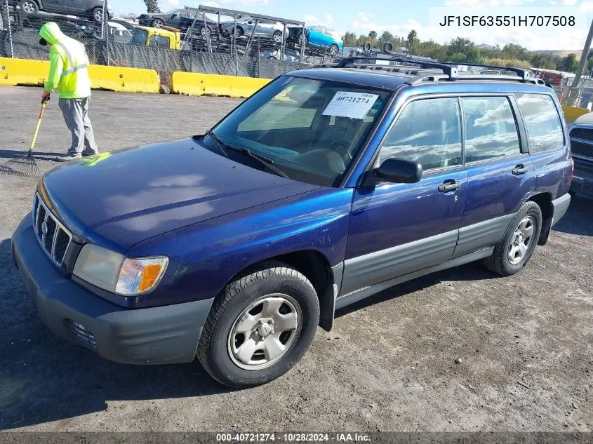 2001 Subaru Forester L VIN: JF1SF63551H707508 Lot: 40721274