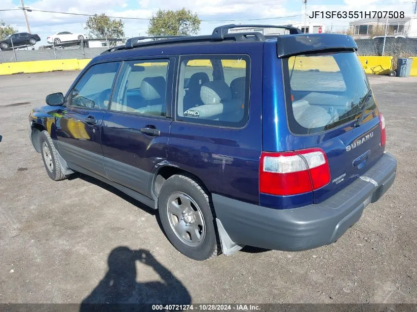 2001 Subaru Forester L VIN: JF1SF63551H707508 Lot: 40721274