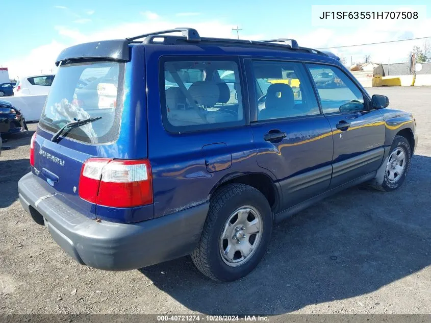 2001 Subaru Forester L VIN: JF1SF63551H707508 Lot: 40721274