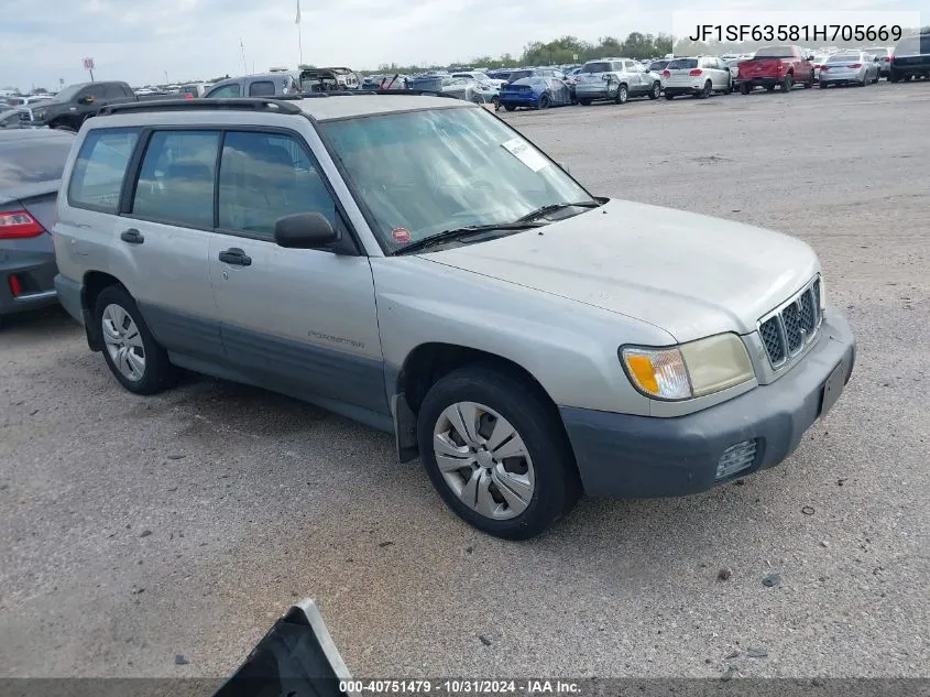 2001 Subaru Forester L VIN: JF1SF63581H705669 Lot: 40751479