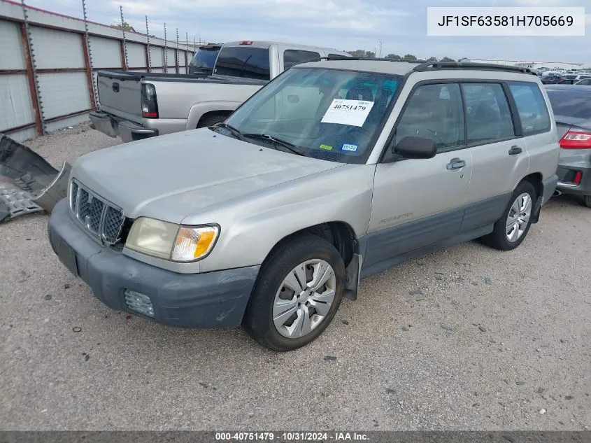 2001 Subaru Forester L VIN: JF1SF63581H705669 Lot: 40751479