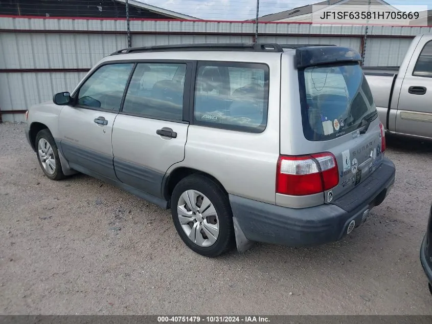 2001 Subaru Forester L VIN: JF1SF63581H705669 Lot: 40751479