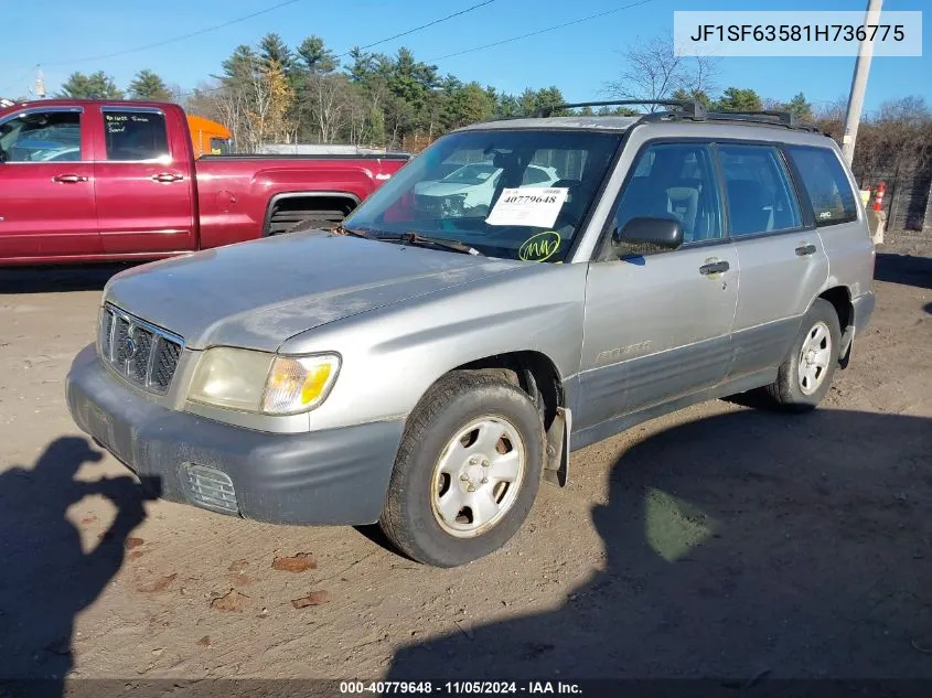 2001 Subaru Forester L VIN: JF1SF63581H736775 Lot: 40779648