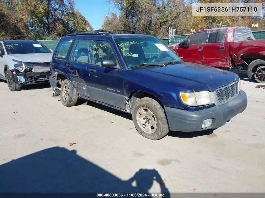 2001 Subaru Forester L VIN: JF1SF63561H757110 Lot: 40803036