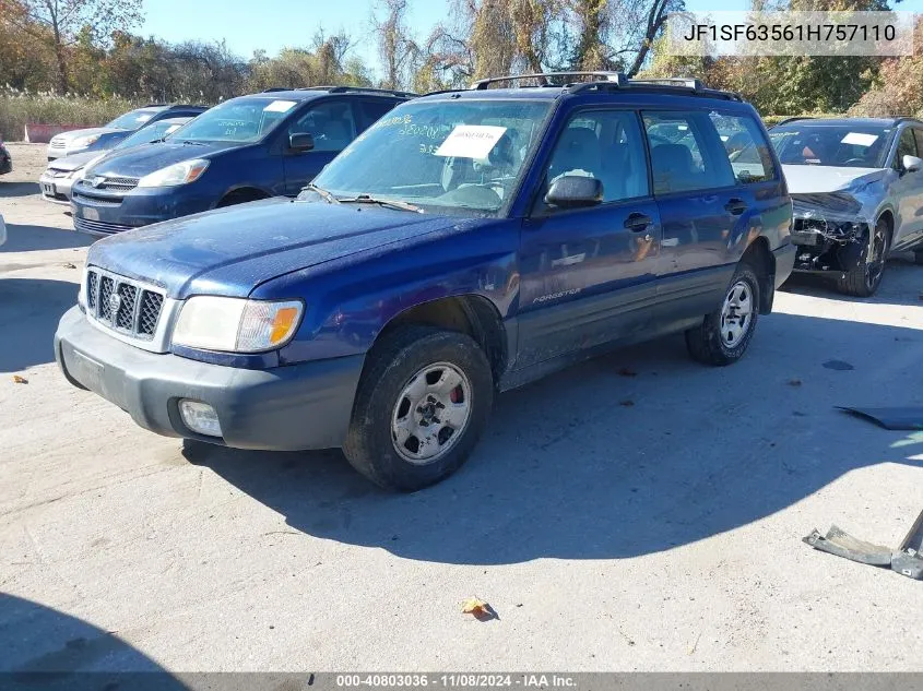 2001 Subaru Forester L VIN: JF1SF63561H757110 Lot: 40803036