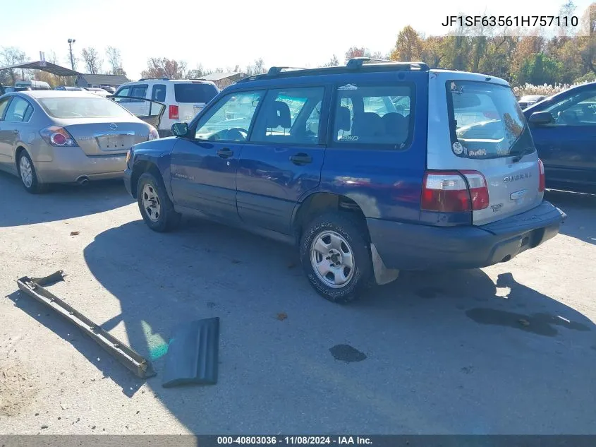 2001 Subaru Forester L VIN: JF1SF63561H757110 Lot: 40803036