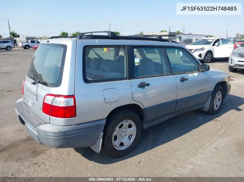 2002 Subaru Forester L VIN: JF1SF63522H748485 Lot: 39843093