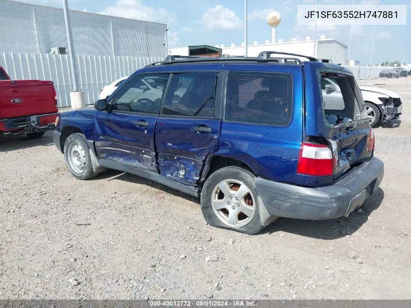 2002 Subaru Forester L VIN: JF1SF63552H747881 Lot: 40012772