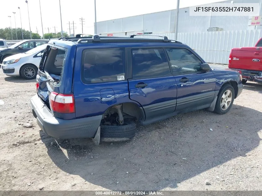 2002 Subaru Forester L VIN: JF1SF63552H747881 Lot: 40012772