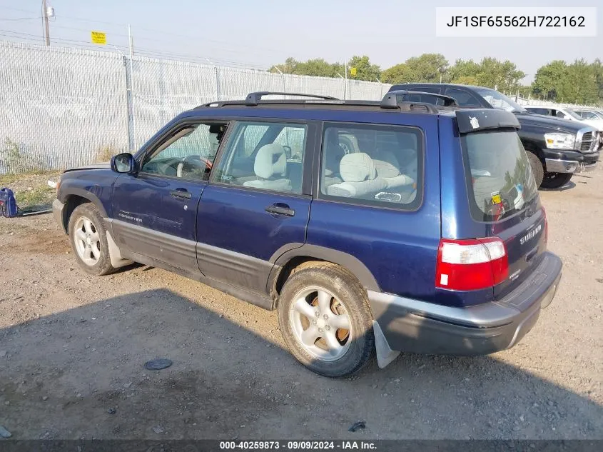 2002 Subaru Forester S VIN: JF1SF65562H722162 Lot: 40259873