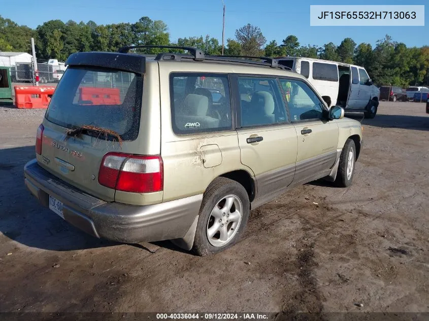 2002 Subaru Forester S VIN: JF1SF65532H713063 Lot: 40336044