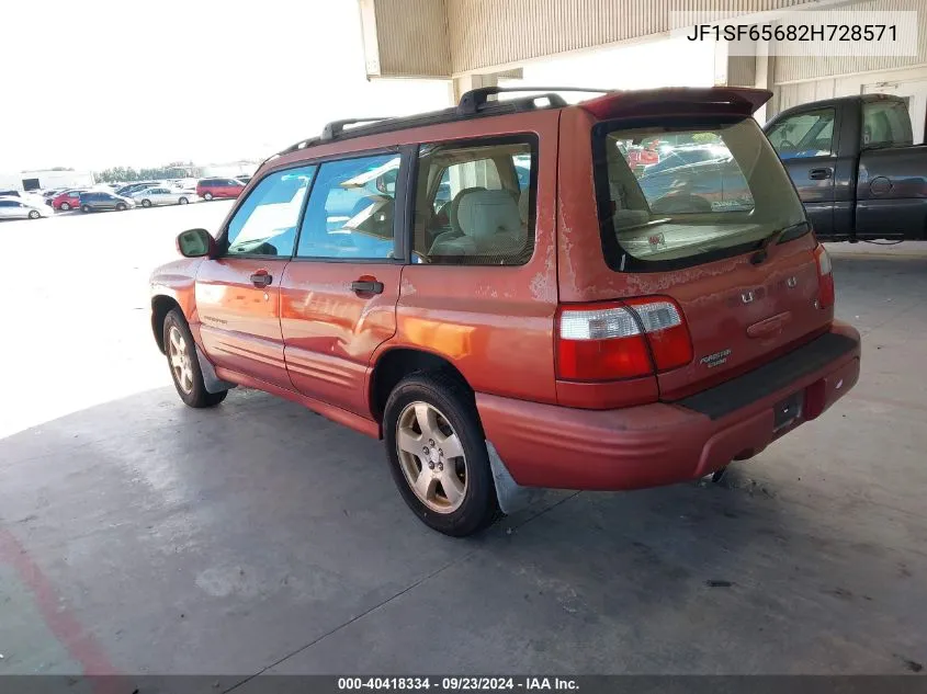 2002 Subaru Forester S VIN: JF1SF65682H728571 Lot: 40418334