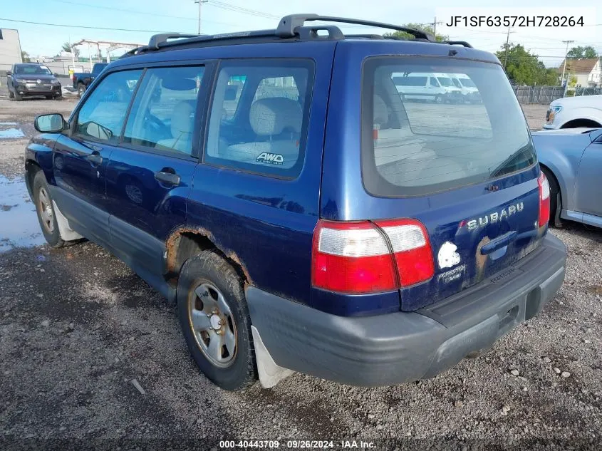 2002 Subaru Forester L VIN: JF1SF63572H728264 Lot: 40443709