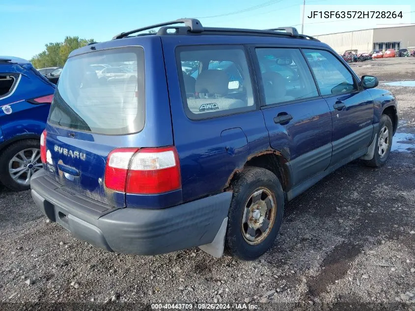 2002 Subaru Forester L VIN: JF1SF63572H728264 Lot: 40443709