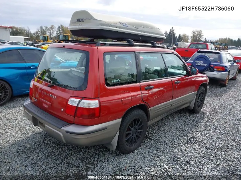 2002 Subaru Forester S VIN: JF1SF65522H736060 Lot: 40554184