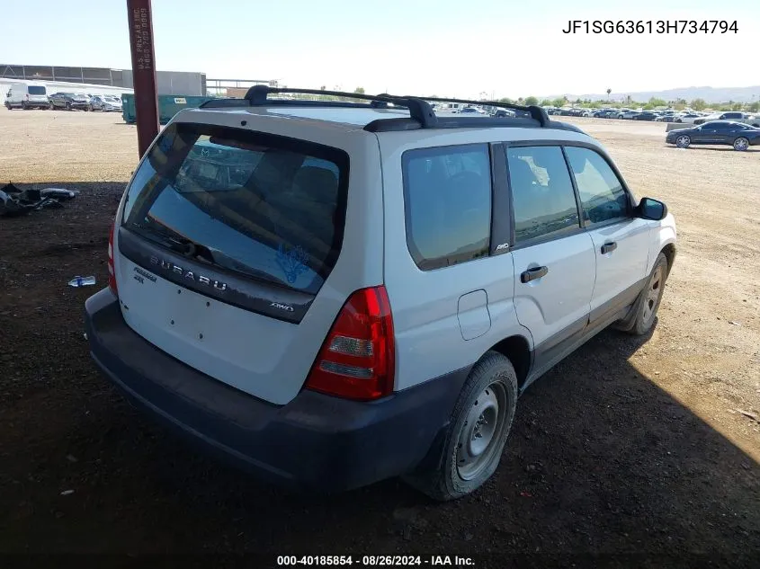 2003 Subaru Forester X VIN: JF1SG63613H734794 Lot: 40185854