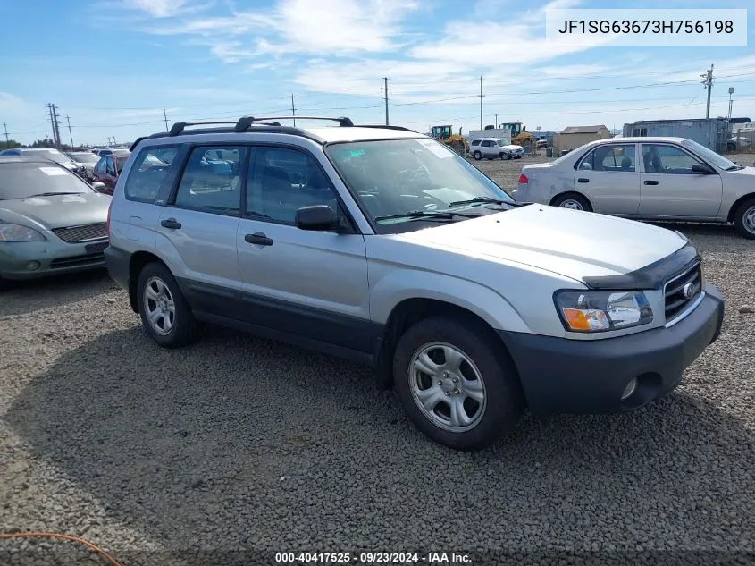 2003 Subaru Forester X VIN: JF1SG63673H756198 Lot: 40417525