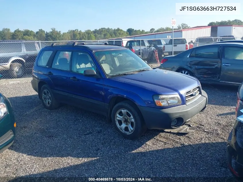 2003 Subaru Forester X VIN: JF1SG63663H727534 Lot: 40469878