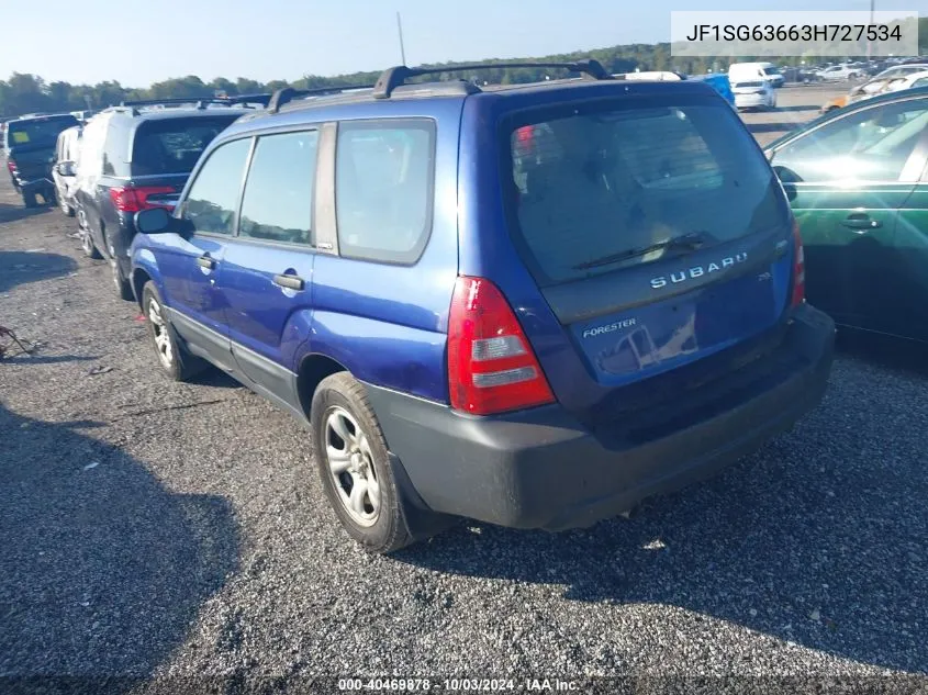 2003 Subaru Forester X VIN: JF1SG63663H727534 Lot: 40469878