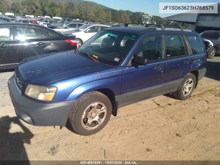 2003 Subaru Forester X VIN: JF1SG63623H768579 Lot: 40518361