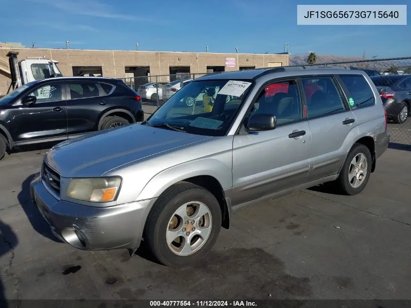 2003 Subaru Forester Xs VIN: JF1SG65673G715640 Lot: 40777554